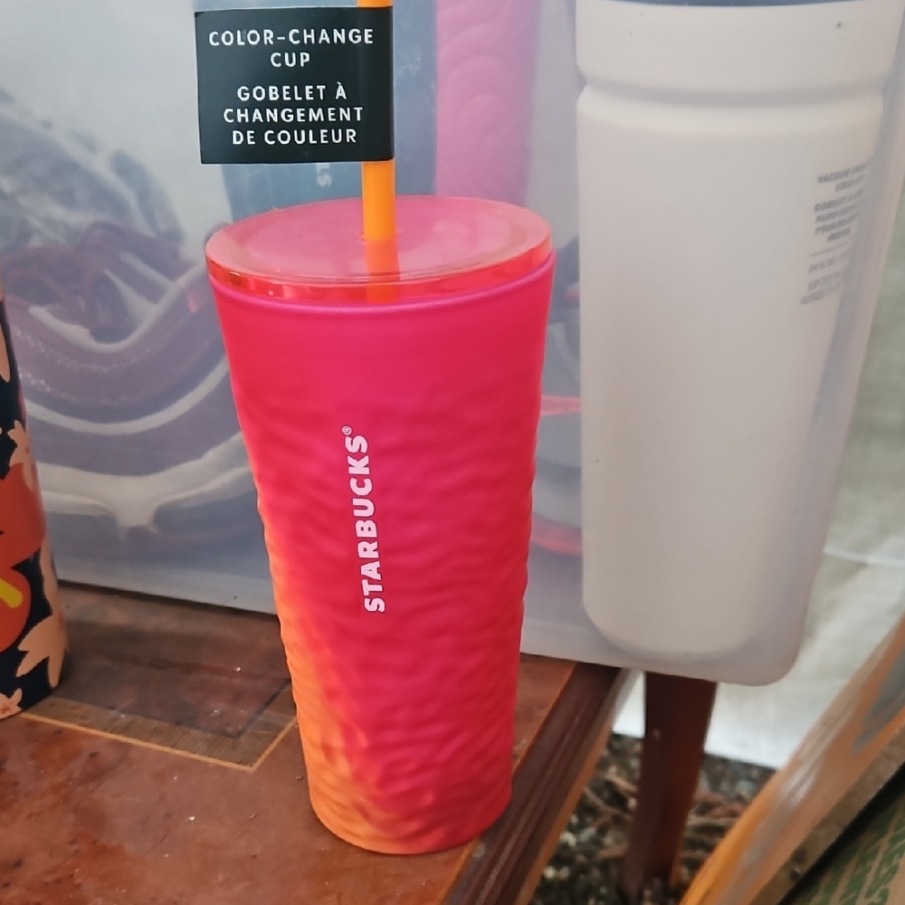 Starbucks Pink and Orange Color-Changing Cup